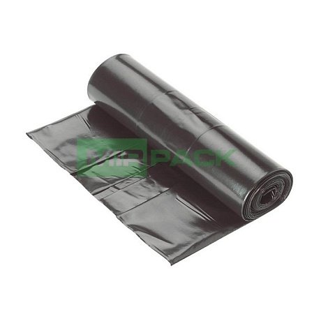 Мешки для мусора 240 л ПВД 80 мкм чёрные, 10 шт в рулоне, 93×130 см