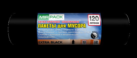Мешки для мусора строительные 120 л ПВД 50 мкм чёрные, двухслойные, 10 шт в рулоне, 70×110 см — серия «Ультра Чёрные»