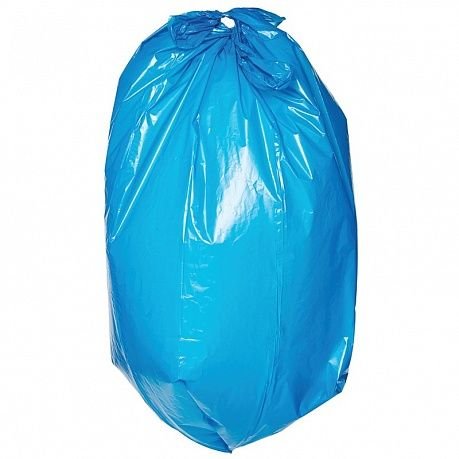 Мешки для мусора 120 л ПВД 80 мкм синие, 10 шт в рулоне, 70×110 см