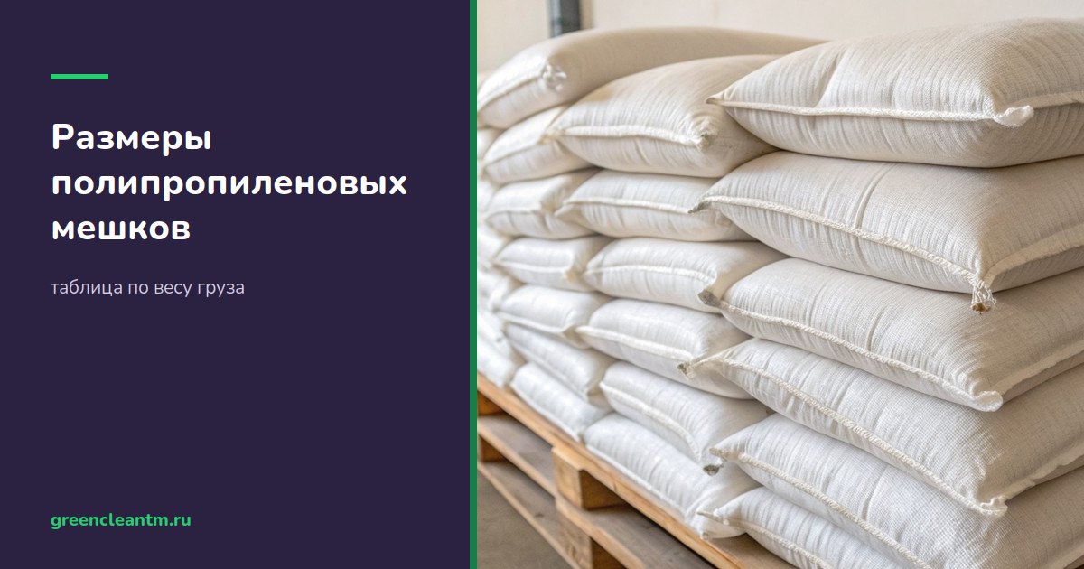 Размеры полипропиленовых мешков: таблица по весу груза